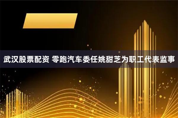 武汉股票配资 零跑汽车委任姚甜芝为职工代表监事