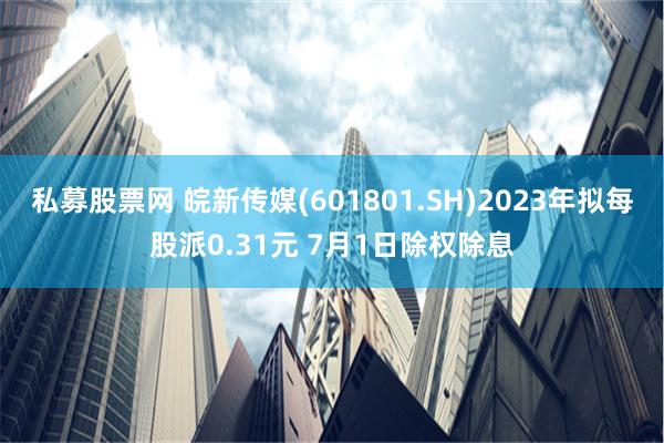 私募股票网 皖新传媒(601801.SH)2023年拟每股派0.31元 7月1日除权除息